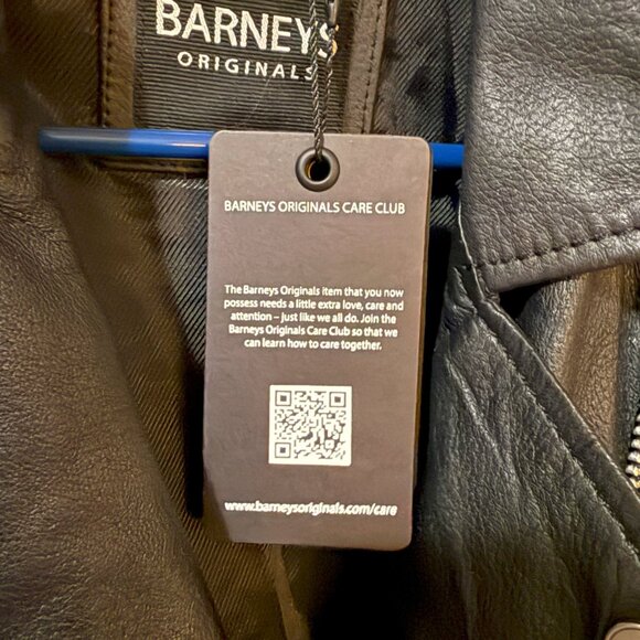 New With Tags Barneys Originals Clara Leather Jacket in Black Size 12 - Picture 7 of 7